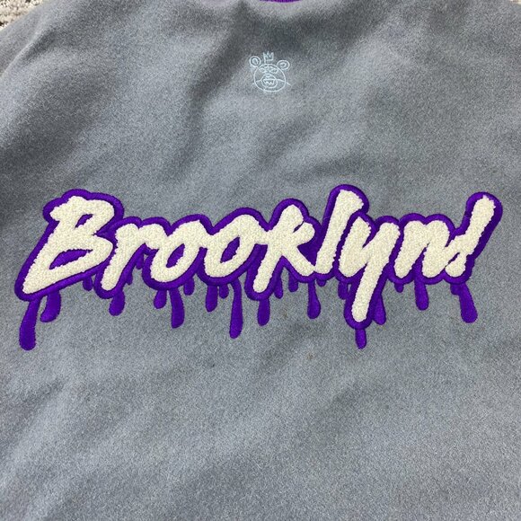 Vintage MISHKA MNWKA Varsity Jacket Men Small S Gray Eyeball - Defects - Stains - Picture 10 of 16